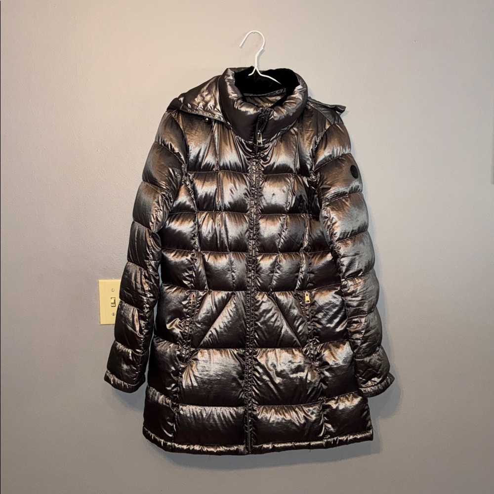 Andrew Marc Shiny Grey Down Jacket